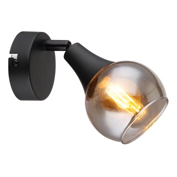 Globo Glyptar Wandleuchte Schwarz, 1-flammig