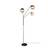 Trio Paxton Stehlampe Schwarz-Gold, 3-flammig