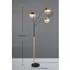 Trio Paxton Stehlampe Schwarz-Gold, 3-flammig