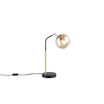 Trio Paxton Tischleuchte Schwarz-Gold, 1-flammig