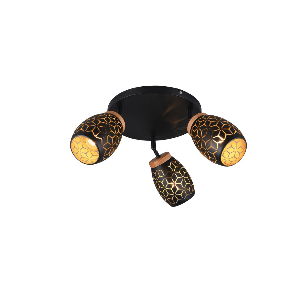 Reality Bidar Deckenleuchte Gold, Schwarz, 3-flammig main product photo