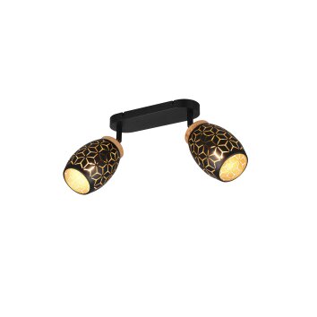 Reality Bidar Deckenspot Schwarz-Gold, 2-flammig