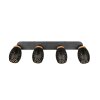 Reality Bidar Deckenspot Schwarz-Gold, 4-flammig