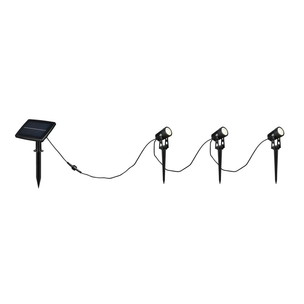 Reality OBIDOS Gartenstrahler LED Schwarz, 3-flammig main product photo