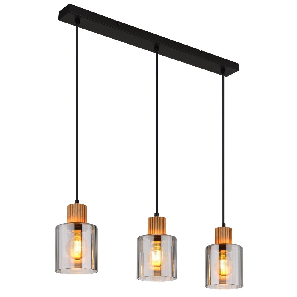 Globo Aleidis Hängeleuchte Dunkelbraun, Schwarz, 3-flammig main product photo