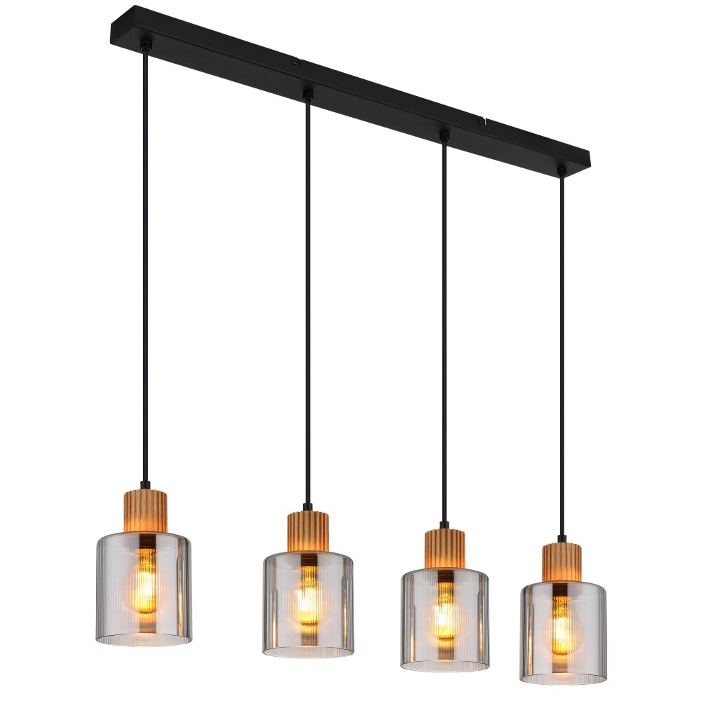 Globo Aleidis Hängeleuchte Dunkelbraun, Schwarz, 4-flammig main product photo