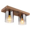 Globo Underwood Deckenleuchte Holz dunkel, Naturfarben, 2-flammig