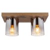 Globo Underwood Deckenleuchte Holz dunkel, Naturfarben, 2-flammig