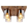 Globo Underwood Deckenleuchte Holz dunkel, Naturfarben, 4-flammig