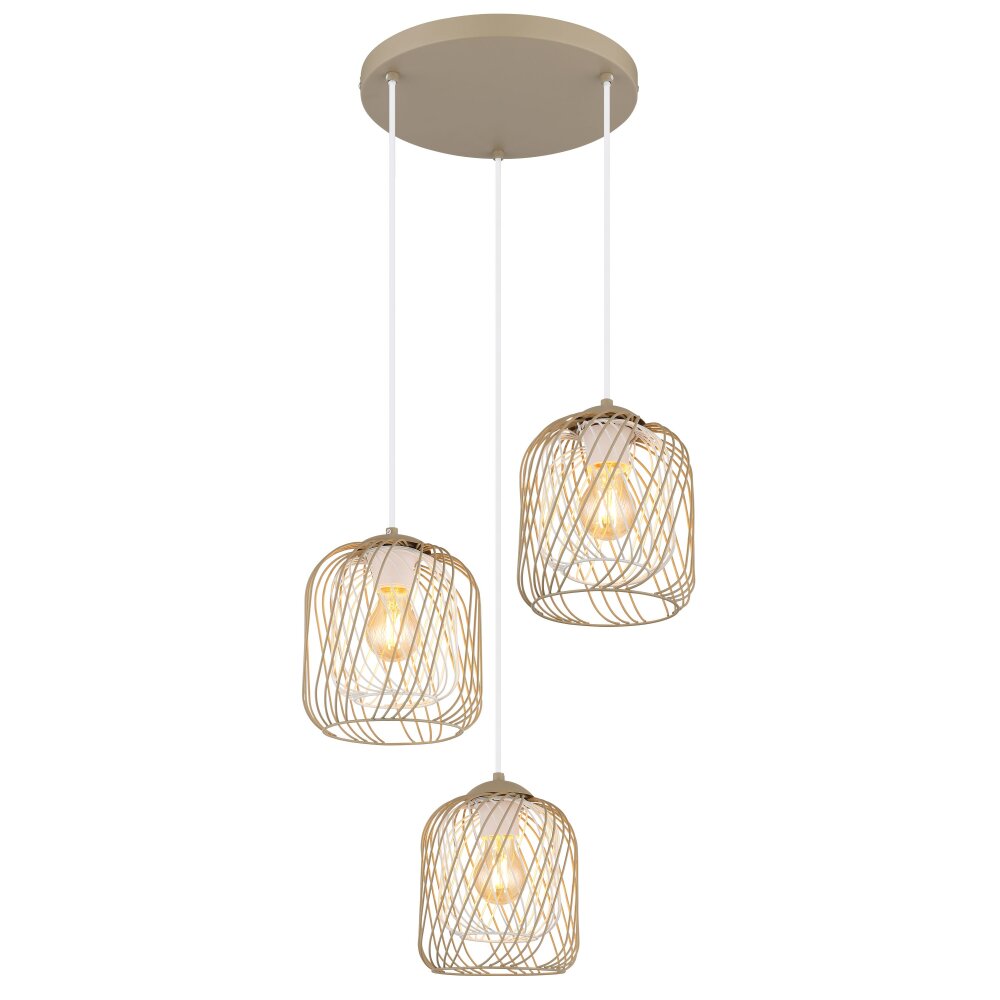 Globo Dichti Hängeleuchte Sandfarben, 3-flammig main product photo