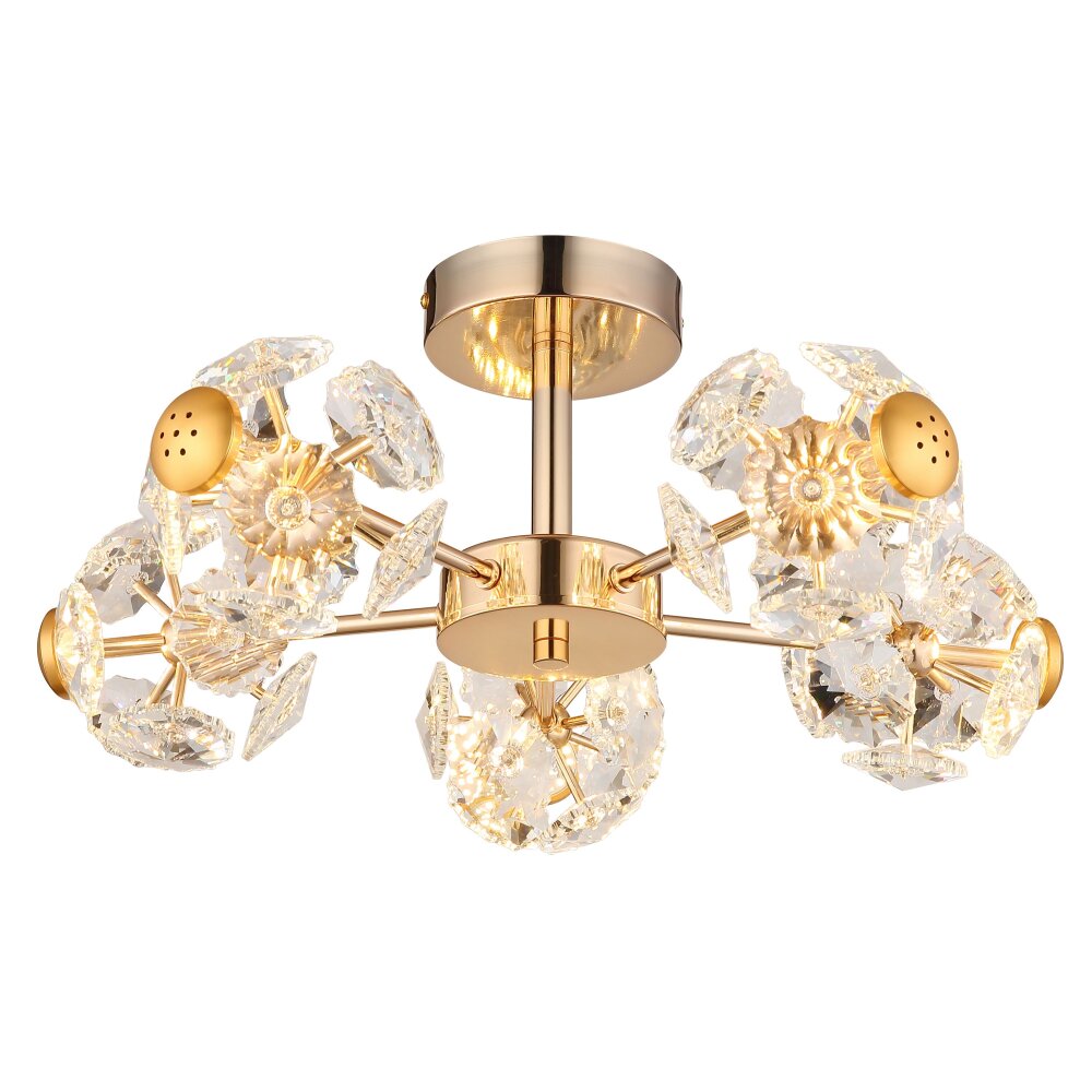 Globo Floriella Deckenleuchte LED Gold, 1-flammig main product photo