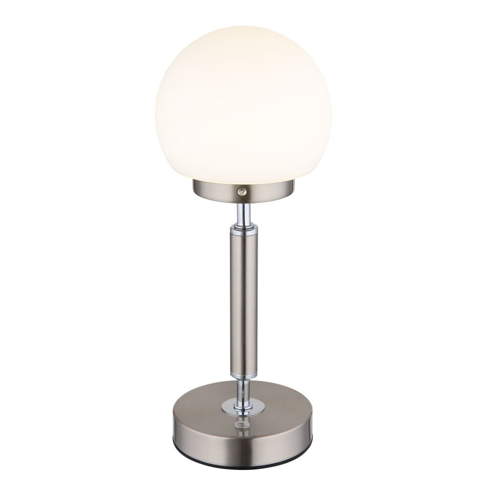 Globo Haku Tischleuchte LED Nickel glänzend, Nickel-Matt, 1-flammig main product photo