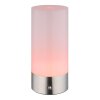 Globo Lex Tischleuchte LED Nickel-Matt, 1-flammig, Farbwechsler