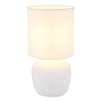 Globo Marble Tischleuchte Weiß, 1-flammig