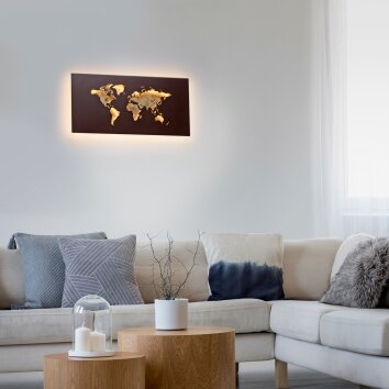Paul Neuhaus MAP Wandleuchte LED Gold, Rostfarben, 1-flammig
