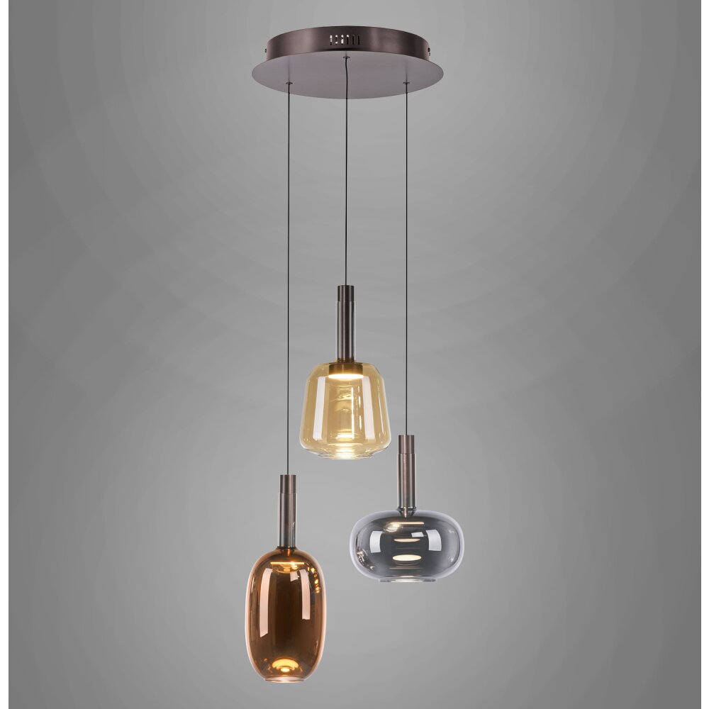 Paul Neuhaus Irides Pendelleuchte LED Braun, 3-flammig main product photo
