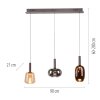 Paul Neuhaus Irides Pendelleuchte LED Braun, 3-flammig