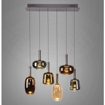 Paul Neuhaus Irides Pendelleuchte LED Braun, 6-flammig