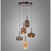 Paul Neuhaus Irides Pendelleuchte LED Braun, 5-flammig