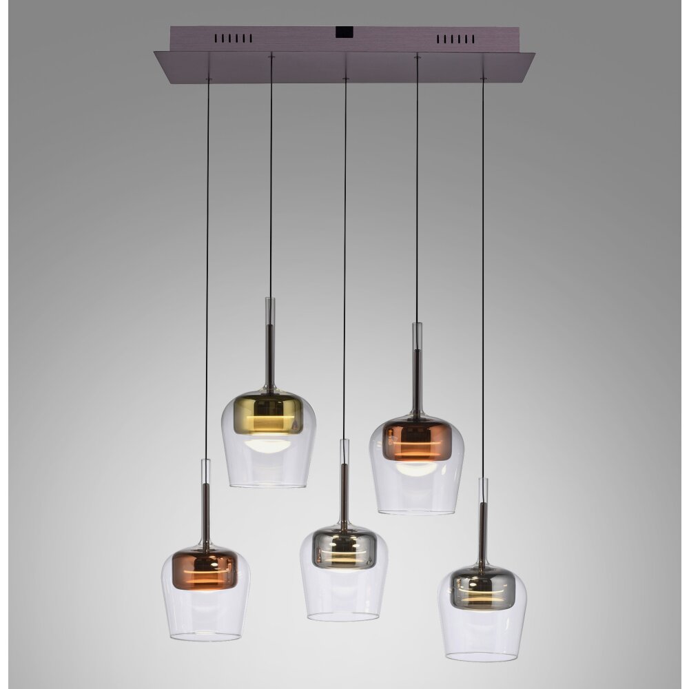 Paul Neuhaus Q-Kon Pendelleuchte LED Braun, 5-flammig, Fernbedienung main product photo