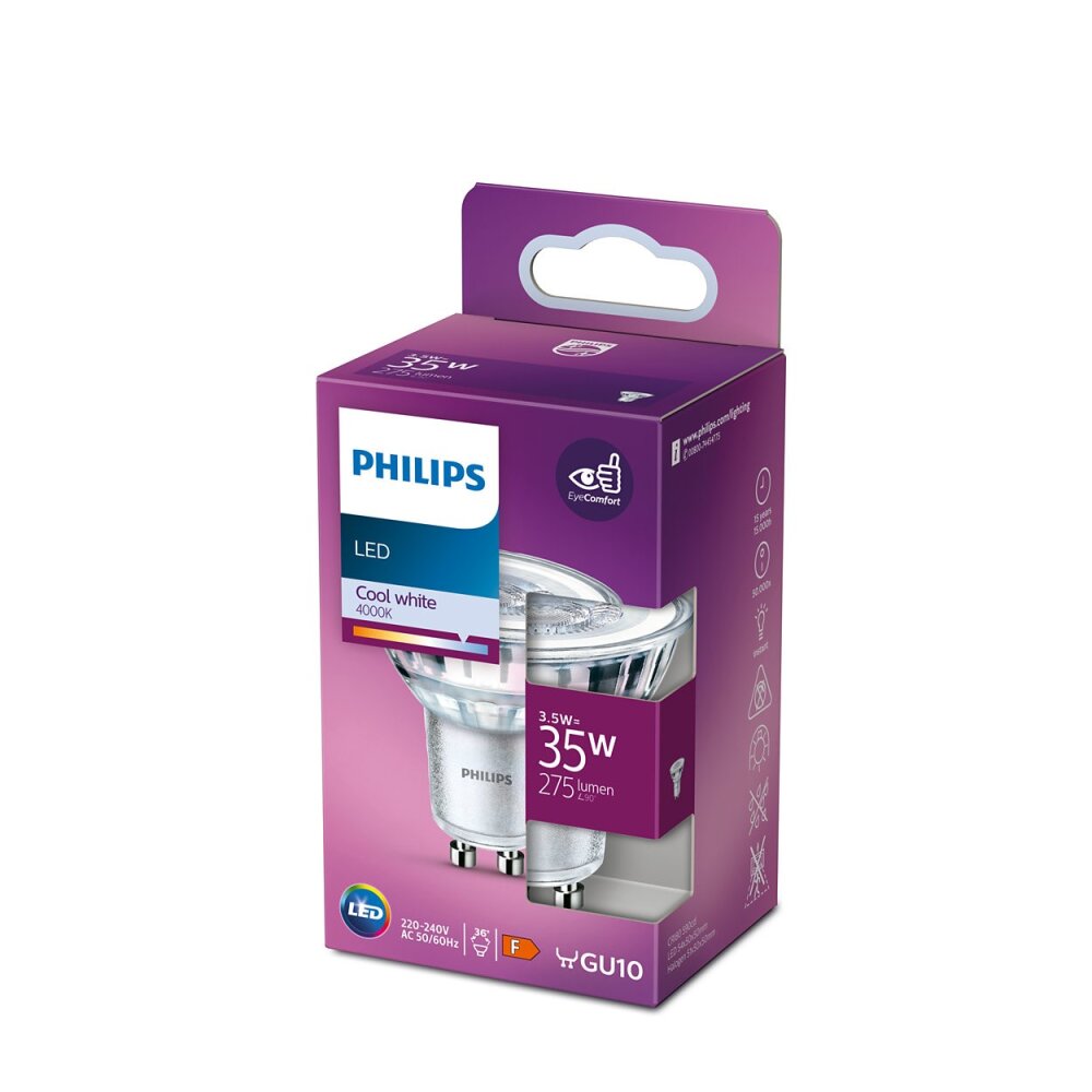 Philips LED GU10 3,5 Watt 4000 Kelvin 275 Lumen main product photo