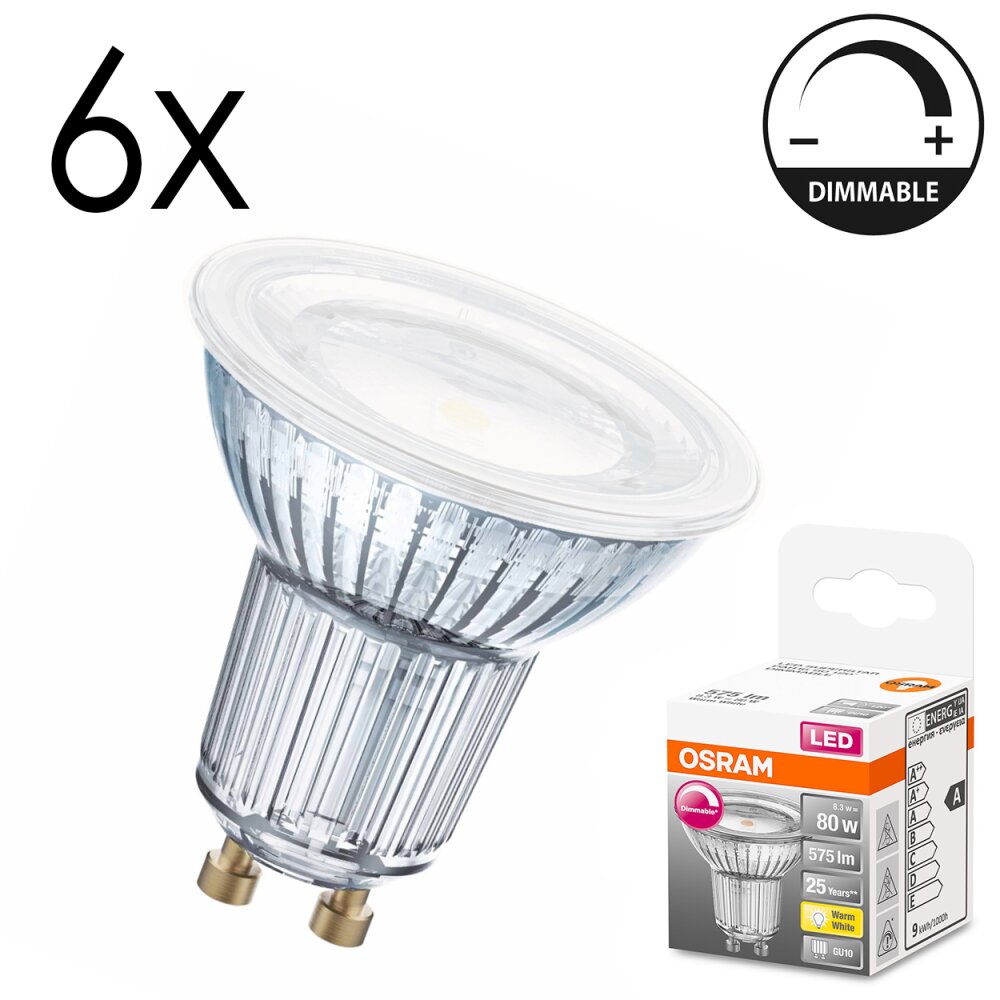 LED GU10 6er Set 7,9 Watt 2700 Kelvin 650 Lumen main product photo
