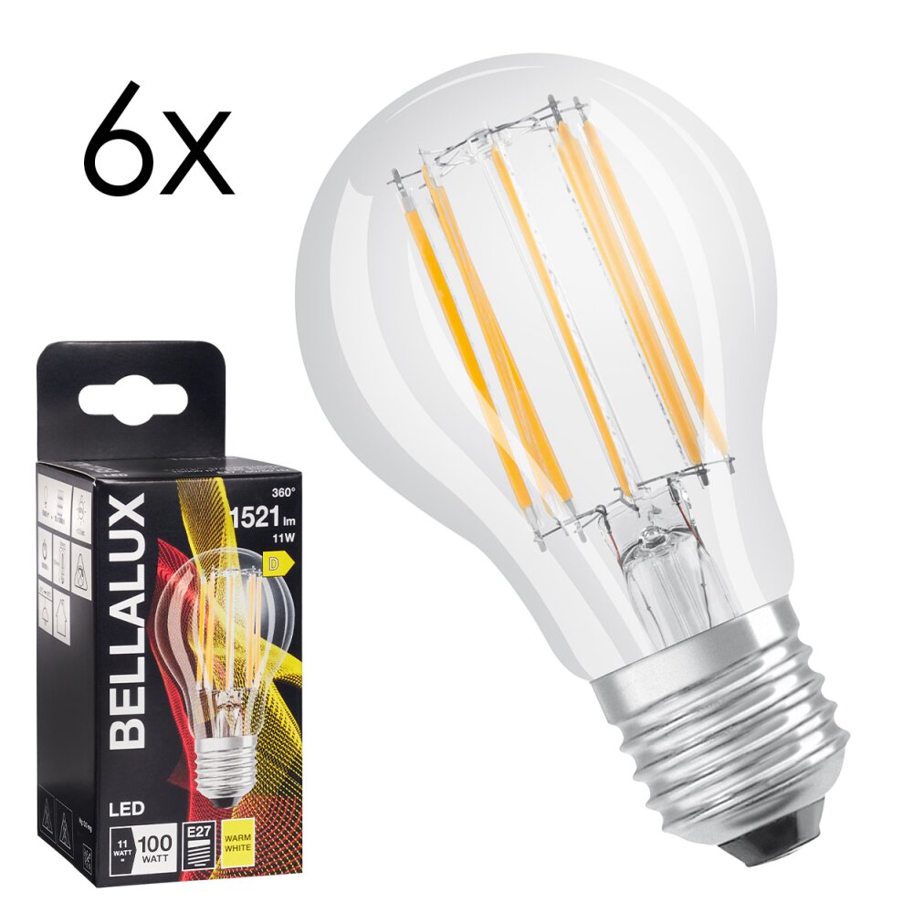 LED E27 6er Set 11 Watt 2700 Kelvin 1521 Lumen main product photo