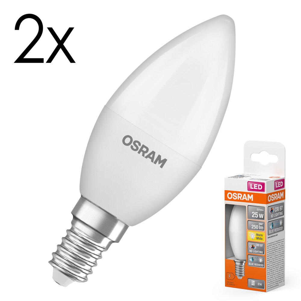 LED E14 2er Set 2,8 Watt 2700 Kelvin 245 Lumen main product photo