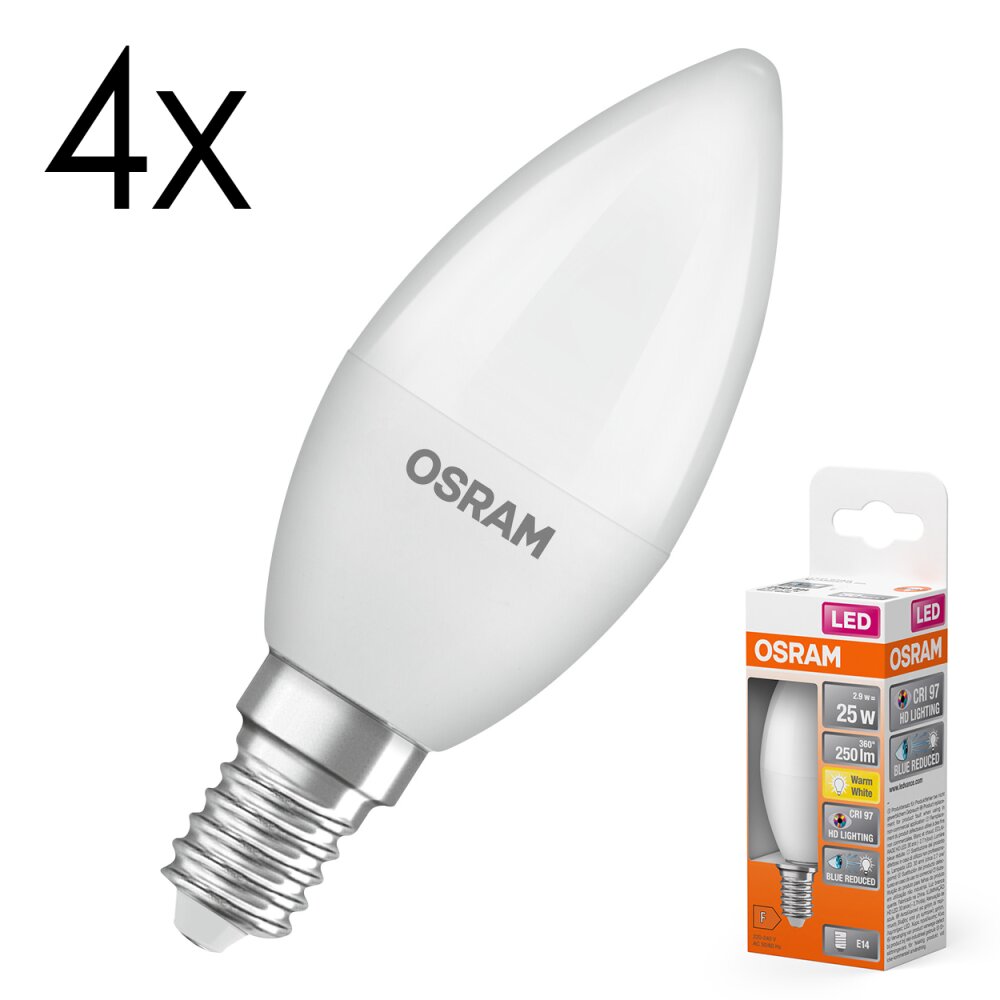 LED E14 4er Set 2,8 Watt 2700 Kelvin 245 Lumen main product photo