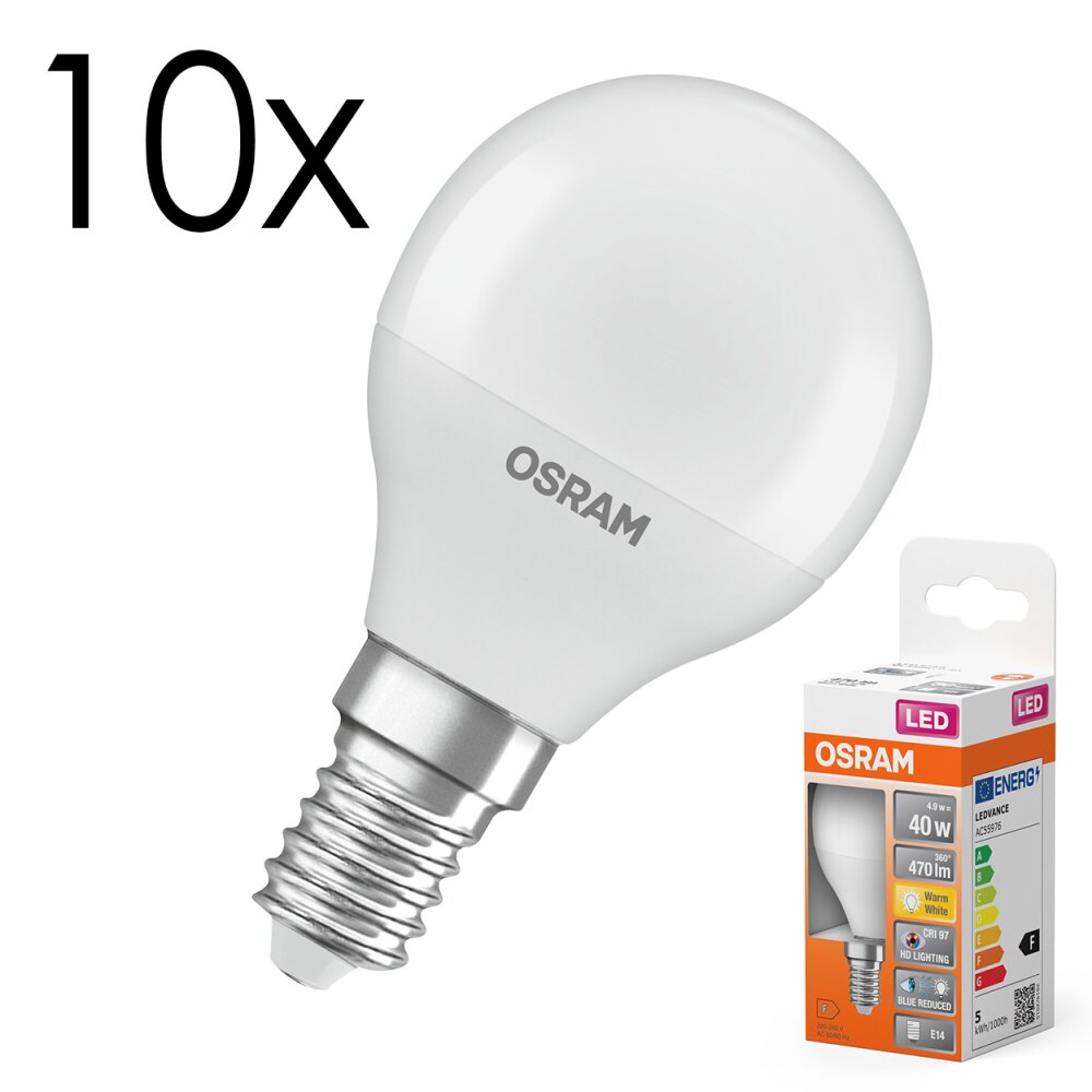 LED E14 10er Set 4,9 Watt 2700 Kelvin 470 Lumen main product photo