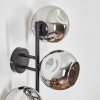 Ripoll Wandleuchte Glas 15 cm Chrom, Rauchfarben, 3-flammig