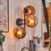 Ripoll Wandleuchte Glas 15 cm Klar, Kupferfarben, 3-flammig