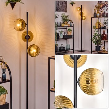 Koyoto Stehleuchte Glas 15 cm Gold, Klar, 3-flammig Koyoto Stehleuchte Glas 15 cm Gold, Klar, 3-flammig