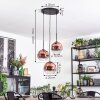 Ripoll Hängeleuchte Glas 20 cm Klar, Kupferfarben, 3-flammig