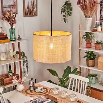 Sabadim Hängeleuchte 40 cm Braun, Naturfarben, 1-flammig