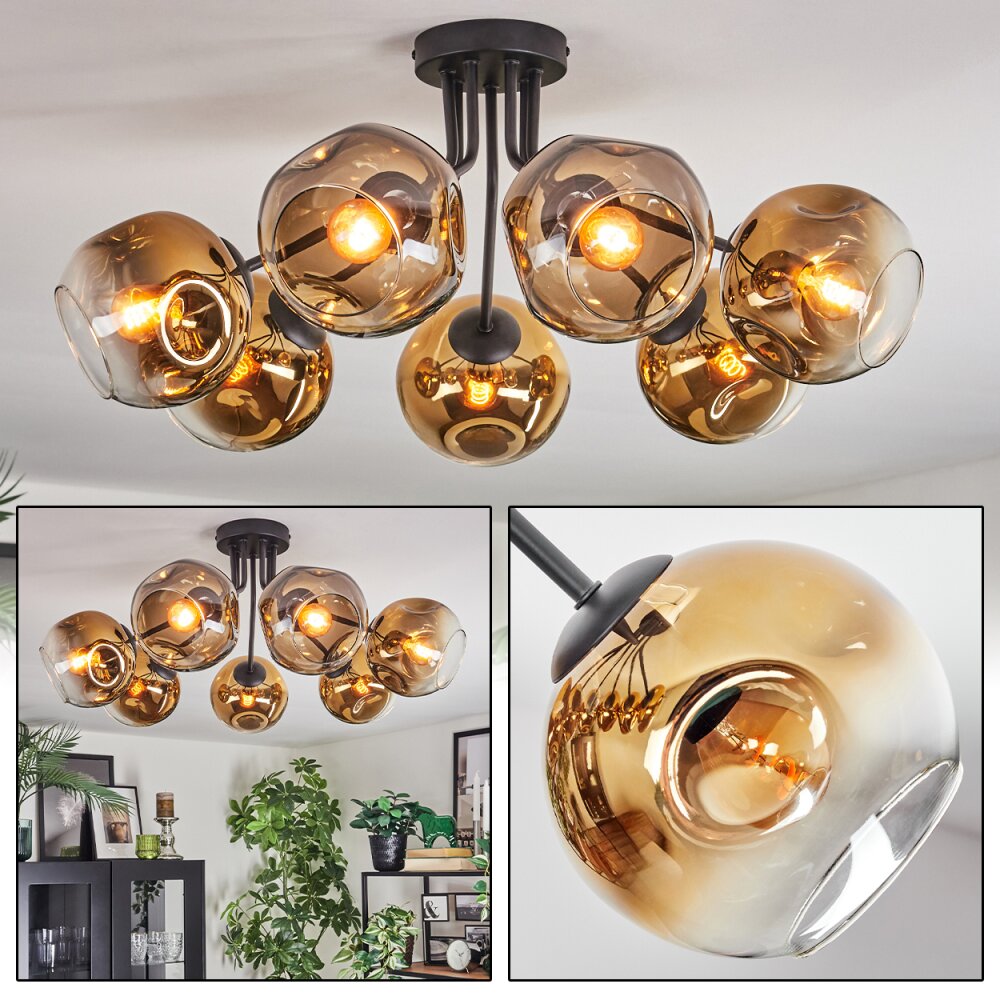 Ripoll Deckenleuchte Glas 15 cm Gold, Klar, 7-flammig main product photo