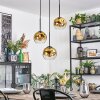 Ripoll Hängeleuchte Glas 15 cm Gold, Klar, 3-flammig