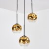 Ripoll Hängeleuchte Glas 15 cm Gold, Klar, 3-flammig