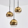 Ripoll Hängeleuchte Glas 20 cm Gold, Klar, 3-flammig