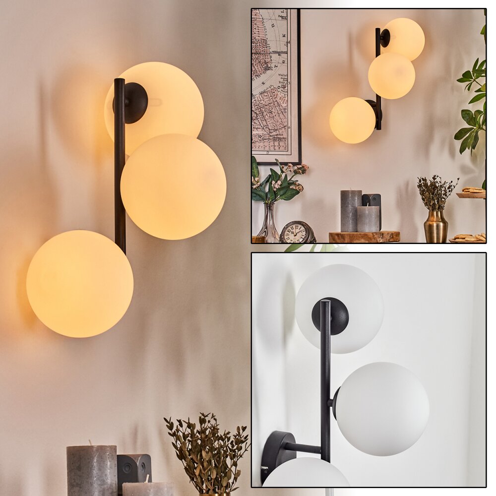 Gastor Wandleuchte Glas 15 cm Weiß, 3-flammig main product photo
