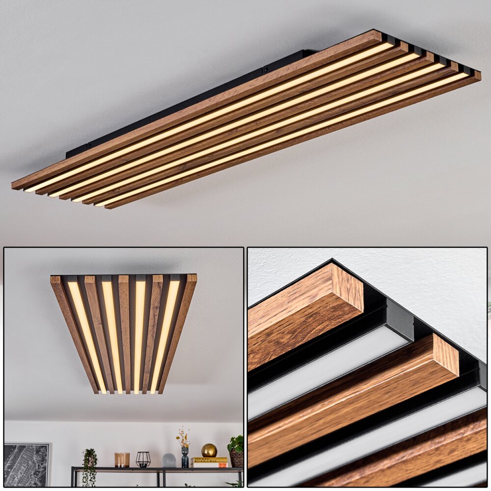 Tandragee Deckenpanel LED Holzoptik, Schwarz, 1-flammig main product photo