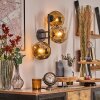 Ripoll Wandleuchte Glas 15 cm Gold, Klar, 3-flammig