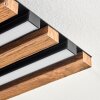 Tandragee Deckenpanel LED Holzoptik, Schwarz, 1-flammig, Fernbedienung