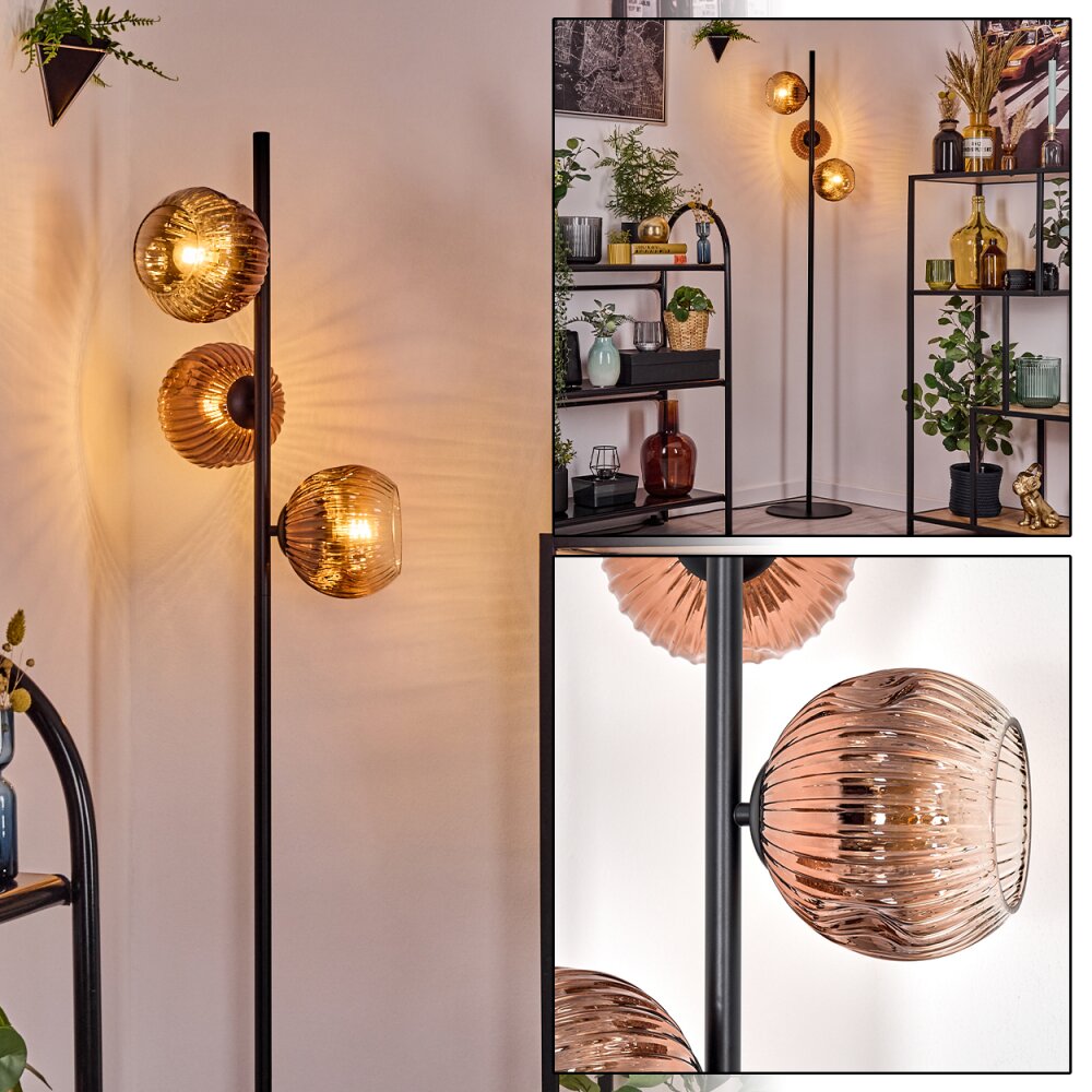 Ripoll Stehleuchte Glas 15 cm Klar, Kupferfarben, 3-flammig main product photo