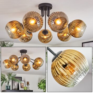 Ripoll Deckenleuchte Glas 15 cm Gold, Klar, 7-flammig