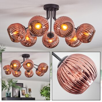 Ripoll Deckenleuchte Glas 15 cm Kupferfarben, 7-flammig