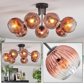 Ripoll Deckenleuchte Glas 15 cm Klar, Kupferfarben, 7-flammig