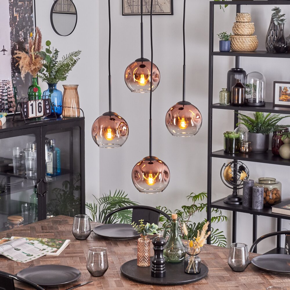 Ripoll Hängeleuchte Glas 15 cm Klar, Kupferfarben, 4-flammig main product photo