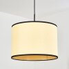 Chellas Hängeleuchte 40 cm Naturfarben, Schwarz, 1-flammig