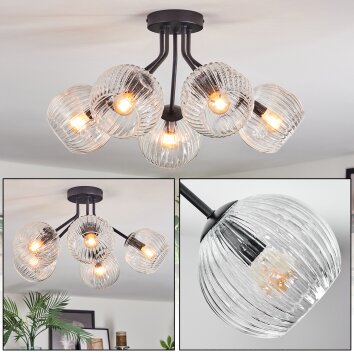 Ripoll Deckenleuchte Glas 15 cm Klar, 5-flammig